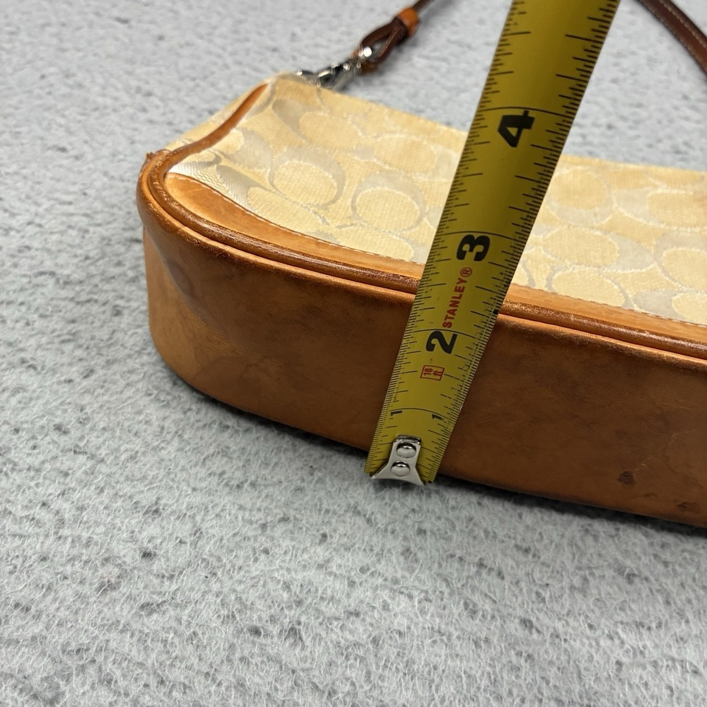 Vintage Coach 6094 Signature Demi Mini Bag Beige Brown Canvas Leather Purse - Picture 11 of 15